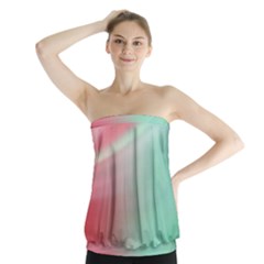 Gradient Pink, Blue, Red Strapless Top by ConteMonfrey