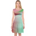 Gradient Pink, blue, red Capsleeve Midi Dress View1