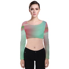 Gradient Pink, Blue, Red Velvet Long Sleeve Crop Top by ConteMonfrey