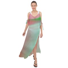 Gradient Pink, Blue, Red Maxi Chiffon Cover Up Dress by ConteMonfrey