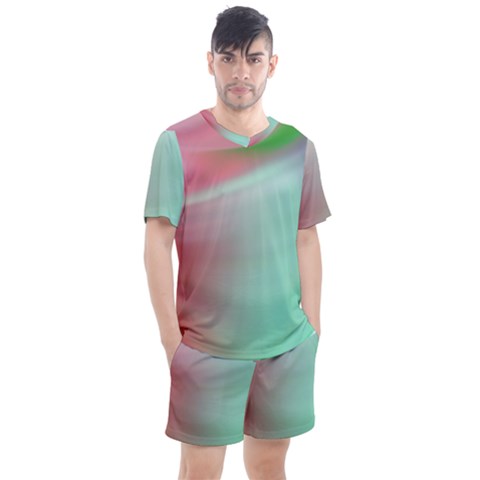 Gradient Pink, Blue, Red Men s Mesh Tee And Shorts Set by ConteMonfrey