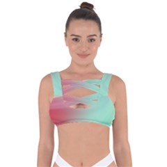 Gradient Pink, Blue, Red Bandaged Up Bikini Top by ConteMonfrey