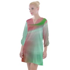 Gradient Pink, Blue, Red Open Neck Shift Dress by ConteMonfrey