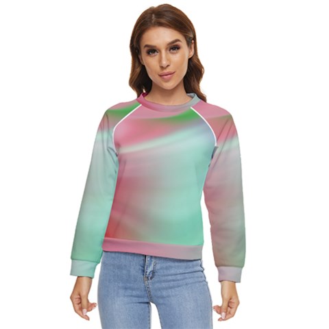 Gradient Pink, Blue, Red Women s Long Sleeve Raglan Tee by ConteMonfrey