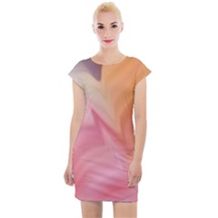 Gradient Orange, Purple, Pink Cap Sleeve Bodycon Dress by ConteMonfrey