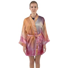 Gradient Orange, Purple, Pink Long Sleeve Satin Kimono by ConteMonfrey