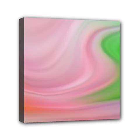 Gradient Pink Green Orange Mini Canvas 6  X 6  (stretched) by ConteMonfrey