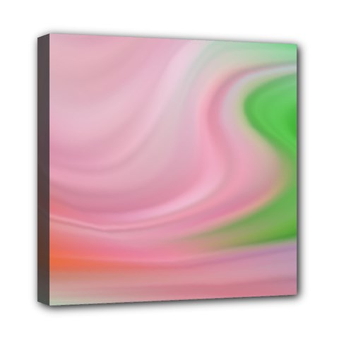 Gradient Pink Green Orange Mini Canvas 8  X 8  (stretched) by ConteMonfrey