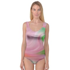 Gradient Pink Green Orange Princess Tank Leotard  by ConteMonfrey