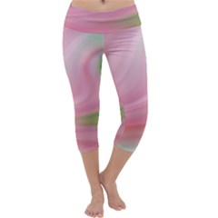 Gradient Pink Green Orange Capri Yoga Leggings by ConteMonfrey