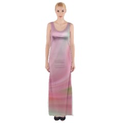 Gradient Pink Green Orange Thigh Split Maxi Dress by ConteMonfrey