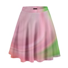 Gradient Pink Green Orange High Waist Skirt by ConteMonfrey