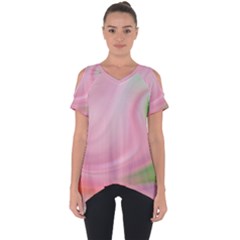 Gradient Pink Green Orange Cut Out Side Drop Tee by ConteMonfrey