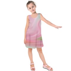 Gradient Pink Green Orange Kids  Sleeveless Dress by ConteMonfrey