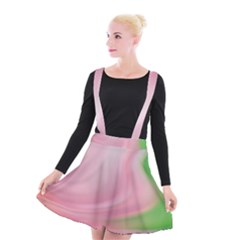 Gradient Pink Green Orange Suspender Skater Skirt by ConteMonfrey