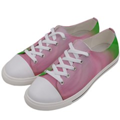 Gradient Pink Green Orange Women s Low Top Canvas Sneakers by ConteMonfrey