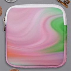 Gradient Pink Green Orange Mini Square Pouch by ConteMonfrey