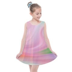 Gradient Pink Green Orange Kids  Summer Dress by ConteMonfrey