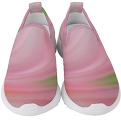 Gradient Pink Green Orange Kids  Slip On Sneakers by ConteMonfrey