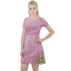 Gradient Pink Green Orange Cap Sleeve Velour Dress  by ConteMonfrey