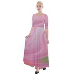 Gradient Pink Green Orange Half Sleeves Maxi Dress by ConteMonfrey