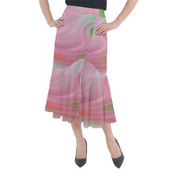 Gradient Pink Green Orange Midi Mermaid Skirt by ConteMonfrey