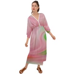 Gradient Pink Green Orange Grecian Style  Maxi Dress by ConteMonfrey