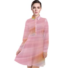 Gradient Ice Cream Pink Green Long Sleeve Chiffon Shirt Dress by ConteMonfrey