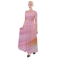 Gradient Ice Cream Pink Green Half Sleeves Maxi Dress by ConteMonfrey