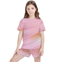 Gradient Ice Cream Pink Green Kids  Tee And Sports Shorts Set by ConteMonfrey