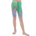 Gradient green blue Kids  Mid Length Swim Shorts View1