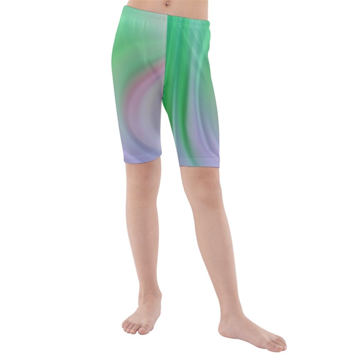 Gradient green blue Kids  Mid Length Swim Shorts