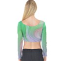 Gradient green blue Long Sleeve Crop Top View2