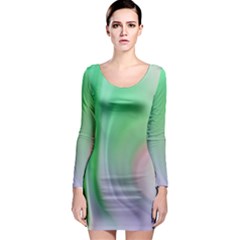 Gradient Green Blue Long Sleeve Bodycon Dress by ConteMonfrey