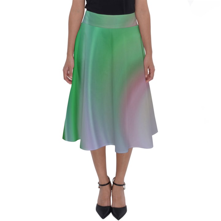 Gradient green blue Perfect Length Midi Skirt