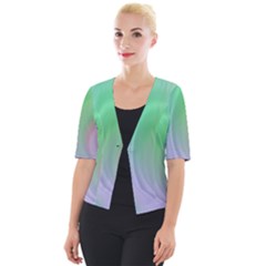 Gradient Green Blue Cropped Button Cardigan by ConteMonfrey