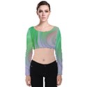 Gradient green blue Velvet Long Sleeve Crop Top View1