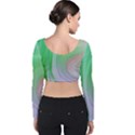 Gradient green blue Velvet Long Sleeve Crop Top View2