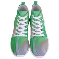 Gradient Green Blue Men s Lightweight High Top Sneakers by ConteMonfrey