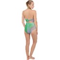 Gradient green blue Scallop Top Cut Out Swimsuit View2