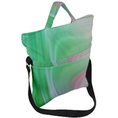 Gradient Green Blue Fold Over Handle Tote Bag