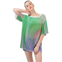 Gradient Green Blue Oversized Chiffon Top by ConteMonfrey