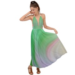 Gradient Green Blue Backless Maxi Beach Dress by ConteMonfrey