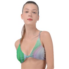 Gradient Green Blue Knot Up Bikini Top by ConteMonfrey