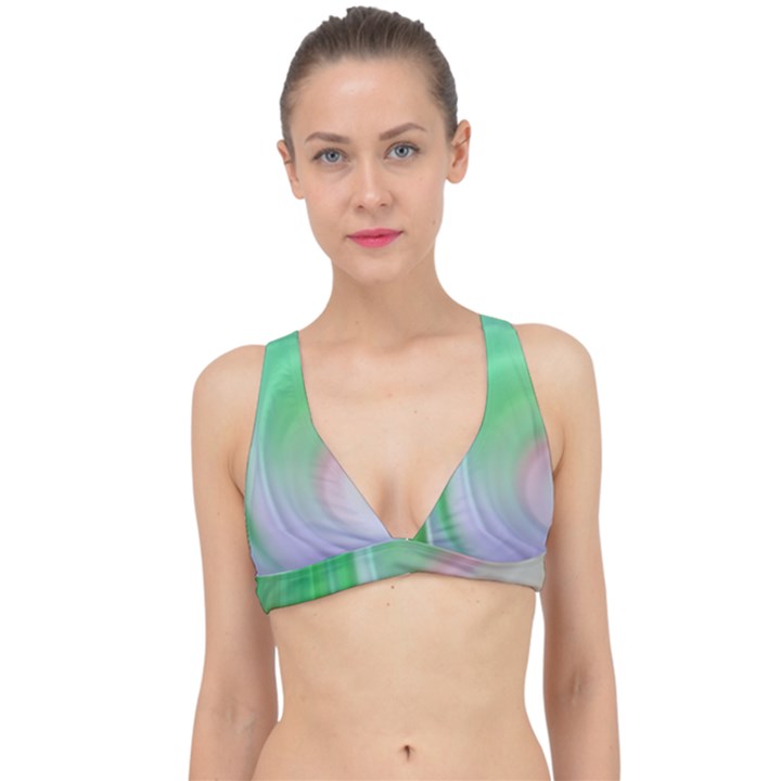 Gradient green blue Classic Banded Bikini Top