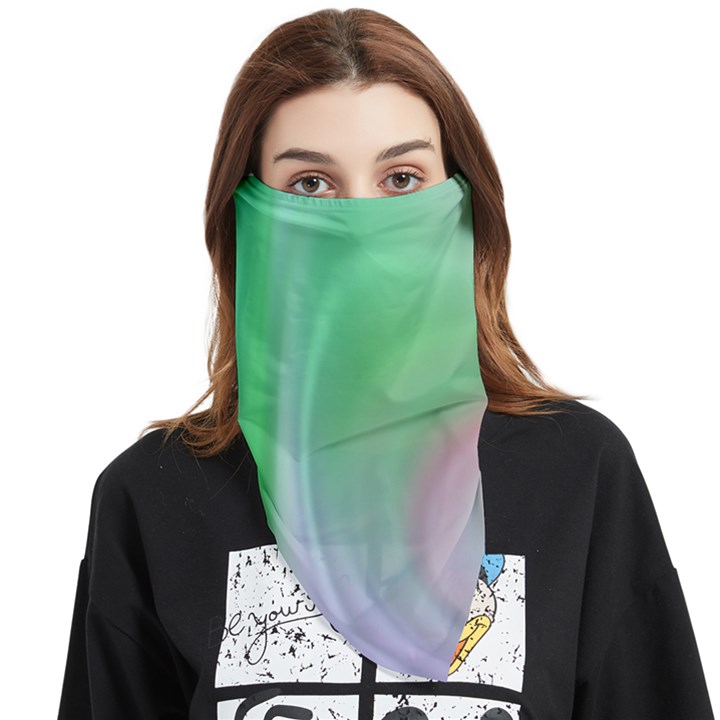 Gradient green blue Face Covering Bandana (Triangle)