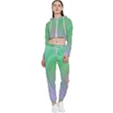 Gradient green blue Cropped Zip Up Lounge Set View1