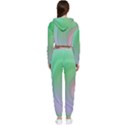 Gradient green blue Cropped Zip Up Lounge Set View2