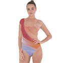 Gradient  orange green red Short Sleeve Leotard  View1