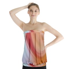 Gradient  Orange Green Red Strapless Top by ConteMonfrey